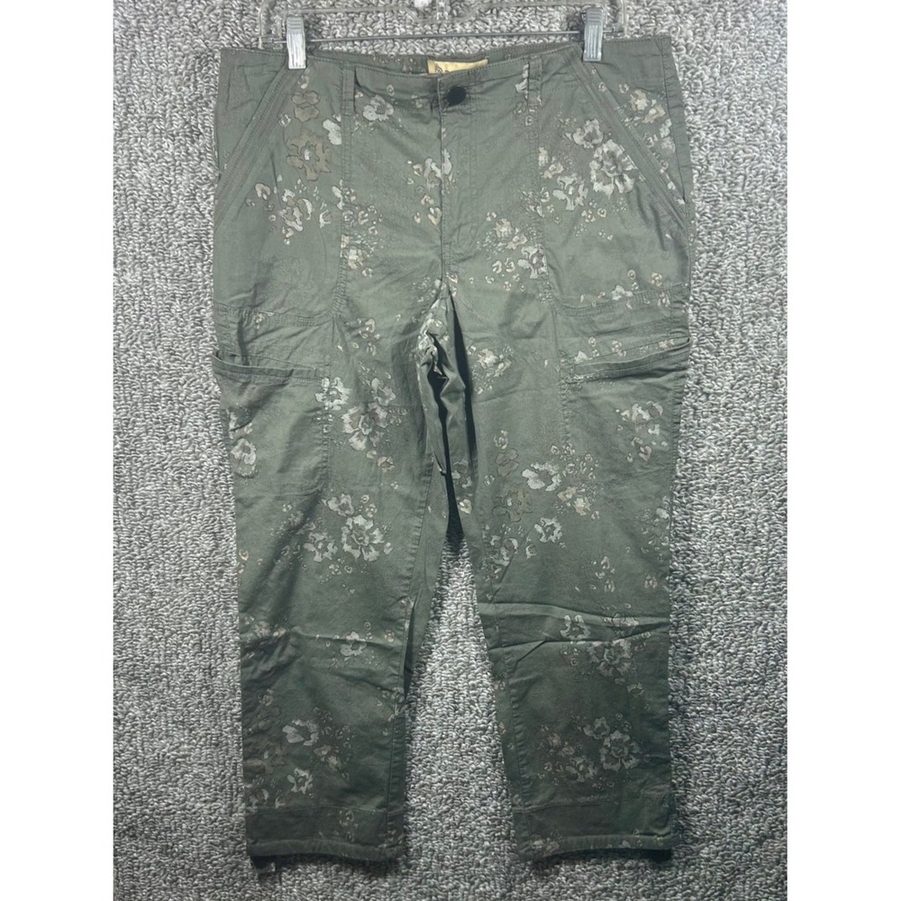 Democracy Cargo Pants Olive Green Floral Camo Flex-ellent Women Size 12